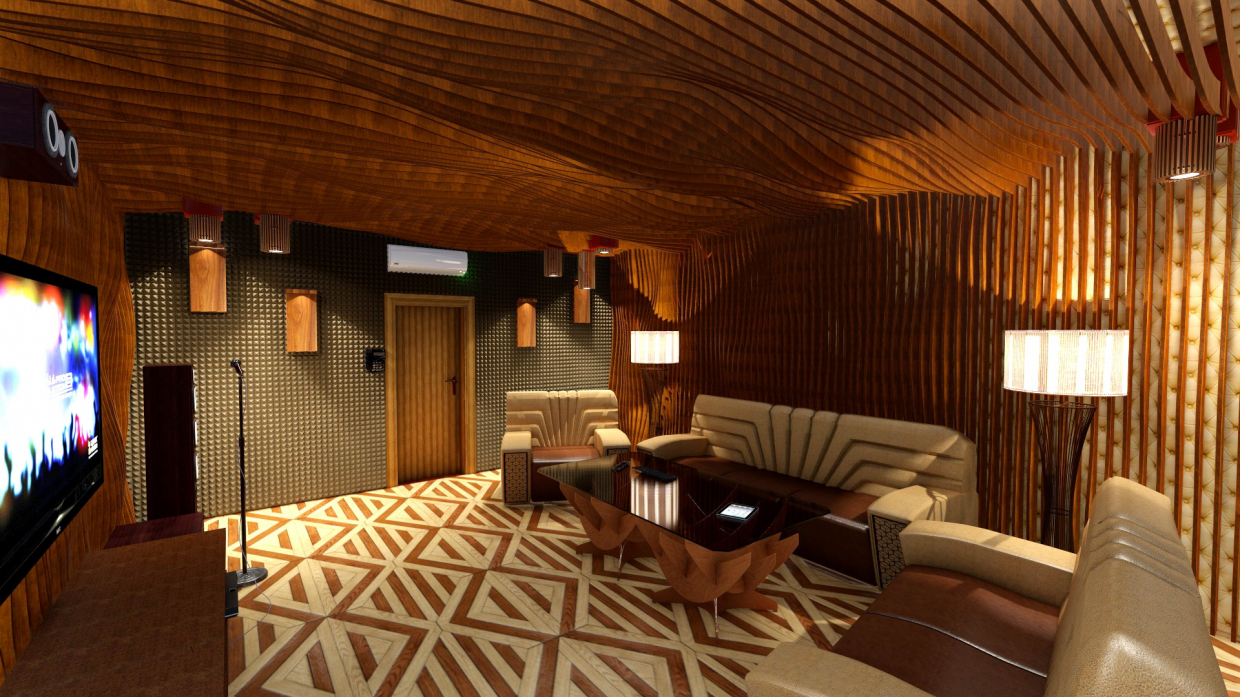 3D Interior design, Karaoke in the style of PARAMETRIC. (Video attached). in Cinema 4d Other image