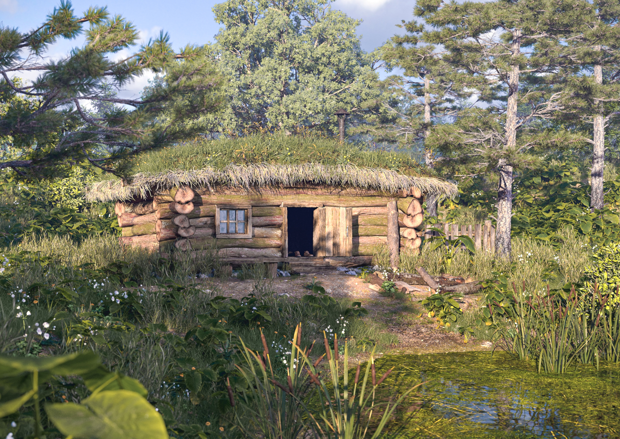 अच्छे वन बौने का घर. 3d max Corona render 9 में प्रस्तुत छवि