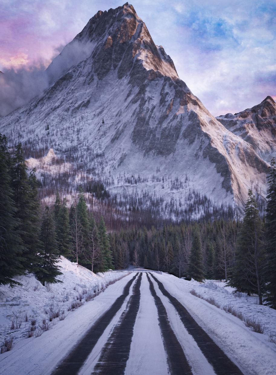 route dans les montagnes dans 3d max Other image