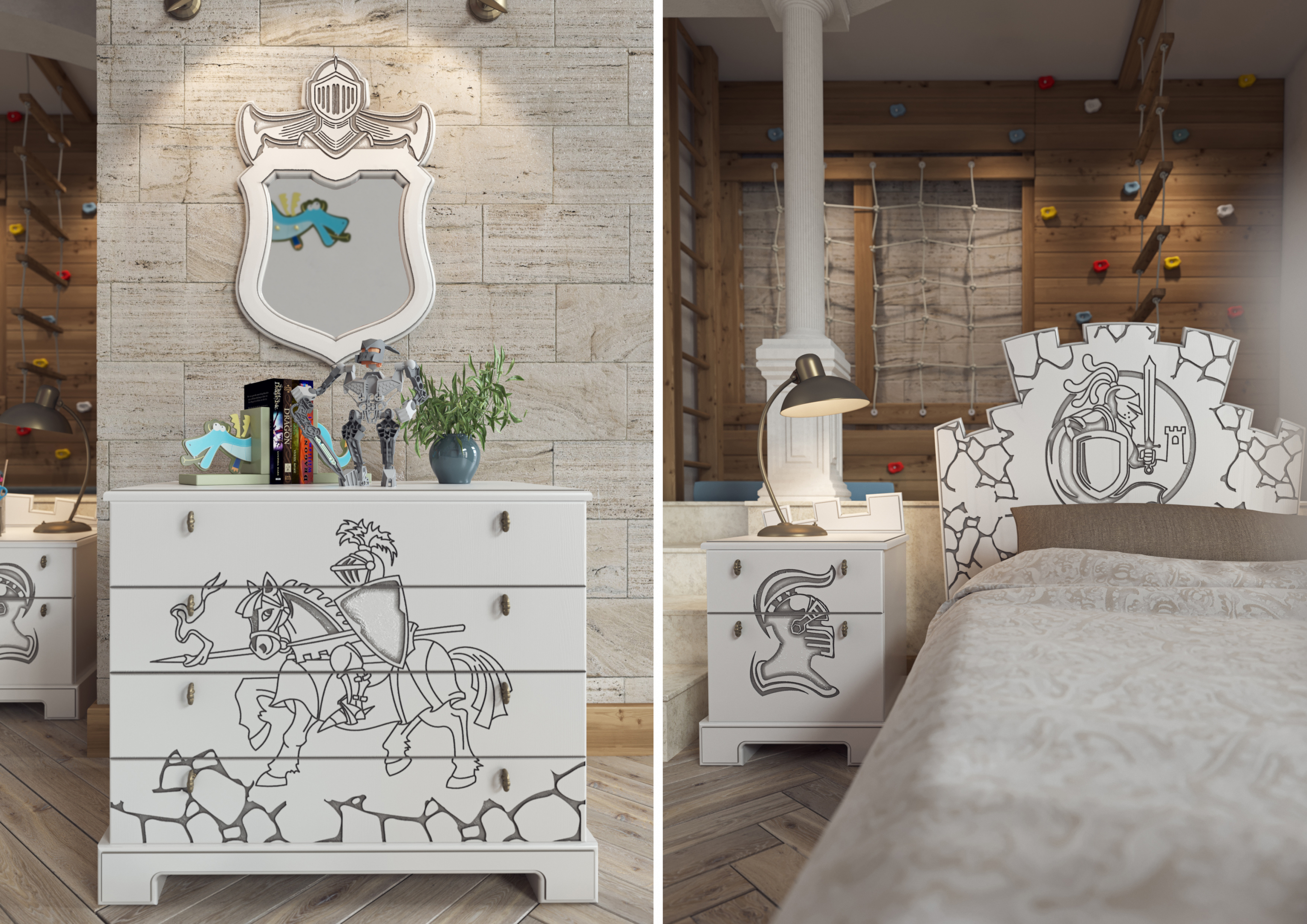 Çocuk odası görselleştirilmesi in 3d max corona render resim