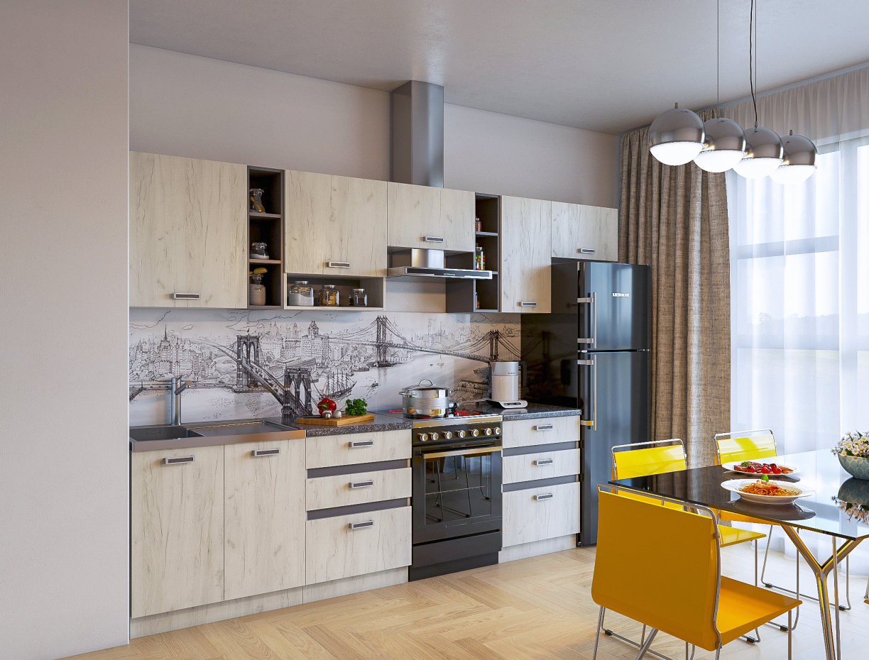 Кухня Крафт в 3d max corona render изображение