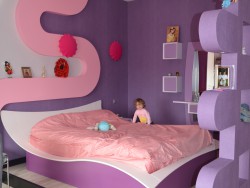 Área de dormir en la habitación de los niños