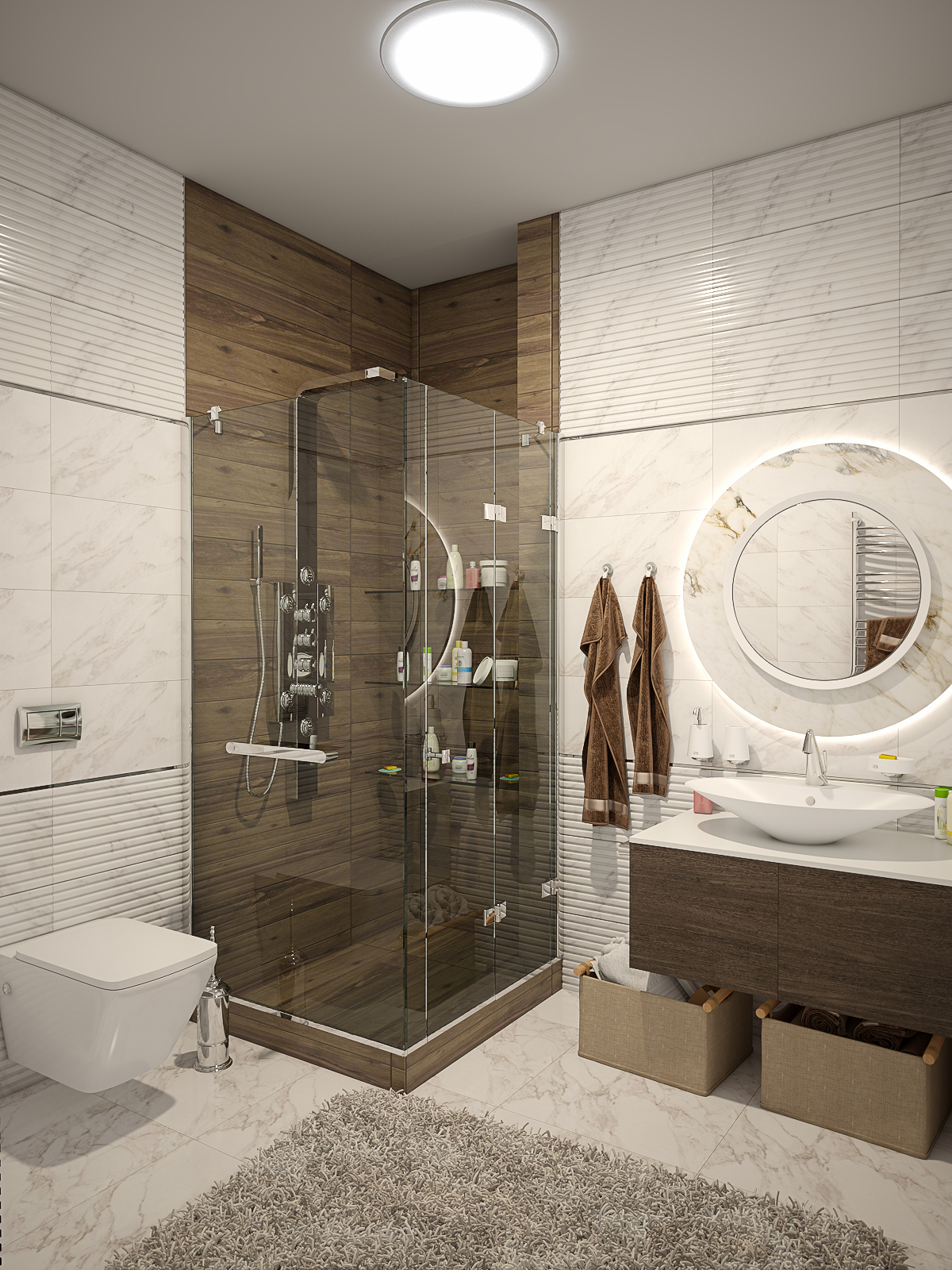 imagen de baños de diseño en 3d max vray 3.0