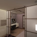 Гостиная совмещенная с рабочей зоной и спальней (16,6 кв.м.) в 3d max vray изображение