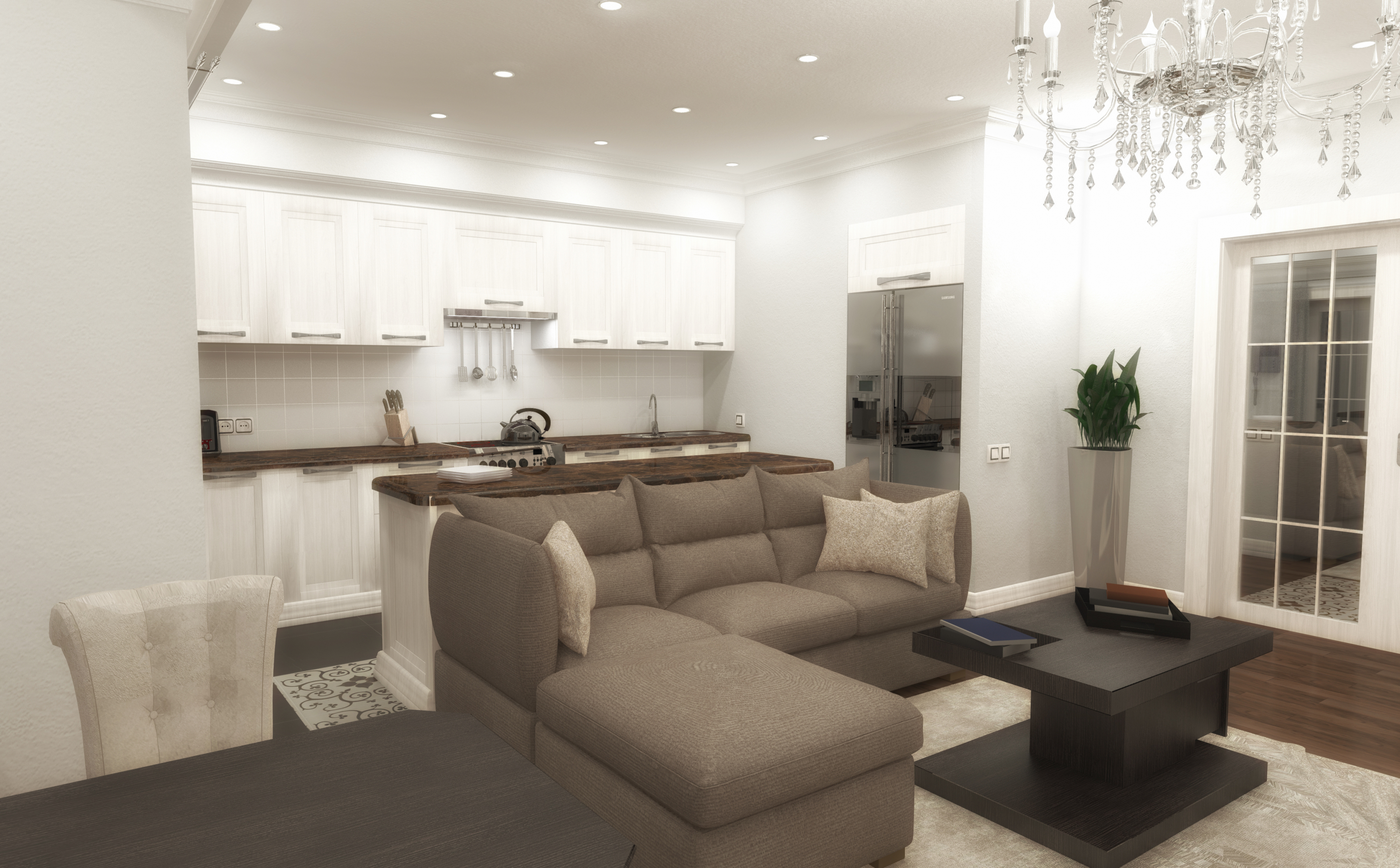 Interior design project LCD Spring, Almaty in ArchiCAD maxwell render image