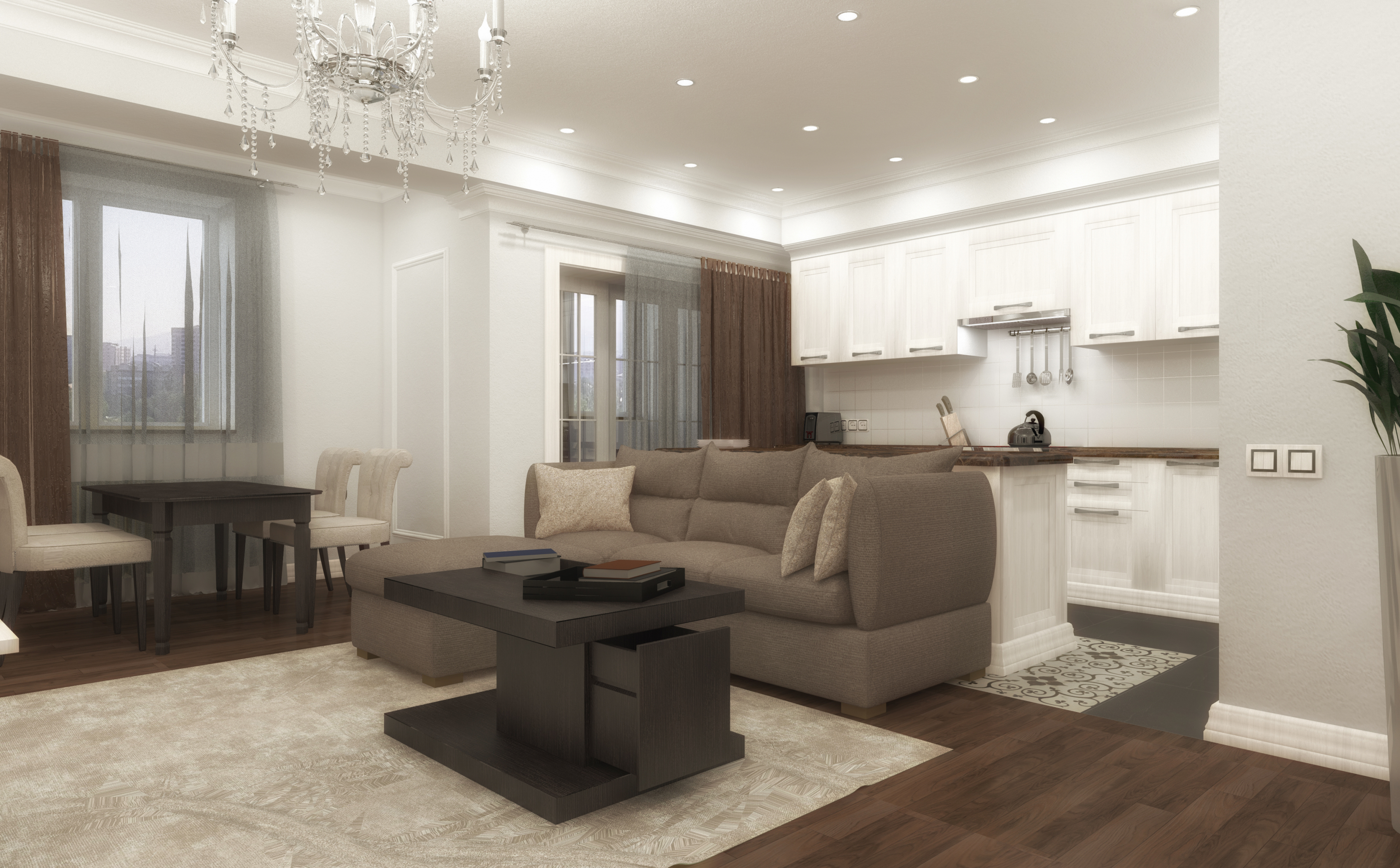 Interior design project LCD Spring, Almaty in ArchiCAD maxwell render image
