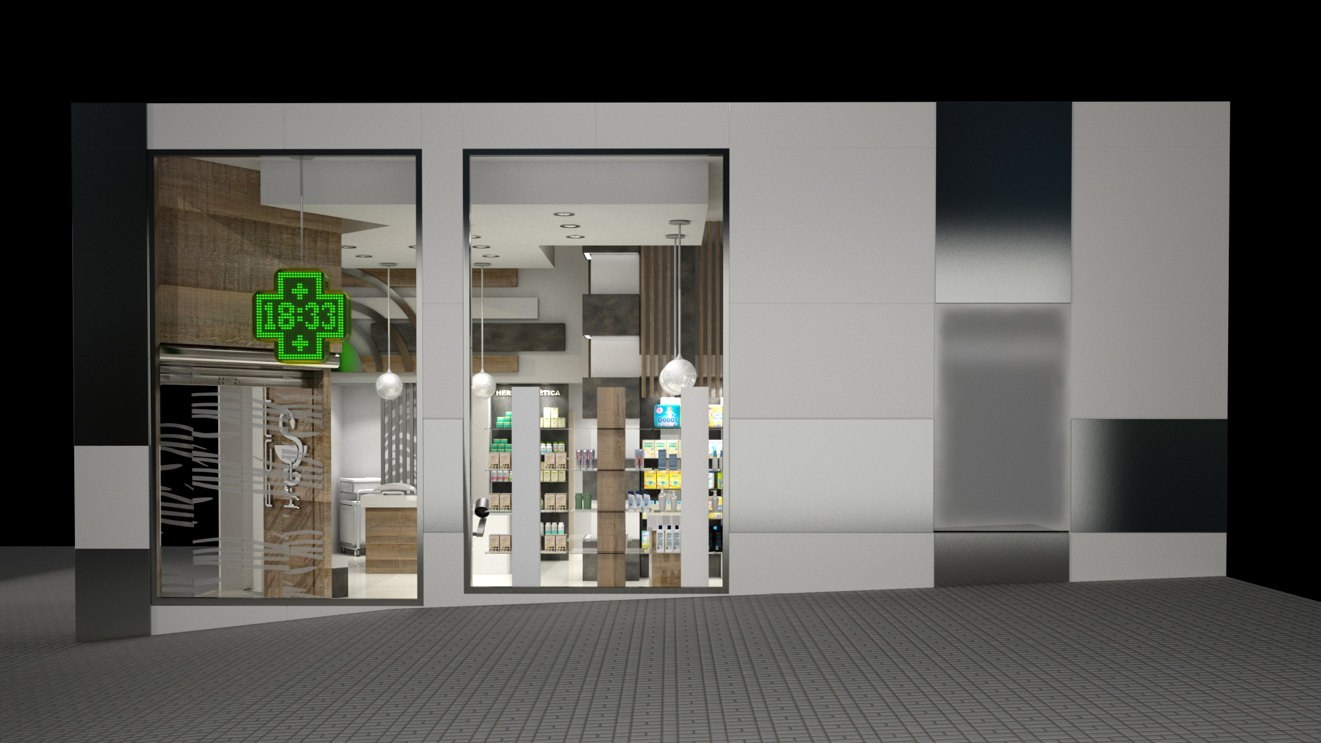 Design of commercial premises for Pharmacy in 3d max vray 3.0 image