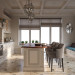 Küche + Lounge in 3d max corona render Bild