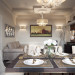 Cucina + soggiorno in 3d max corona render immagine