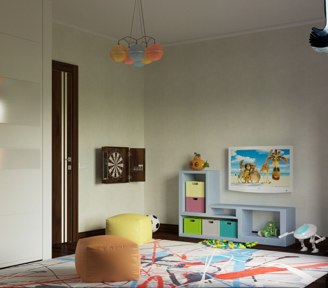 imagen de dormitorio para un niño de 5 años en 3d max corona render
