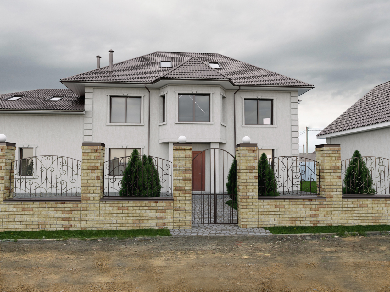 House in the Suburbs of St. Petersburg in 3d max corona render image
