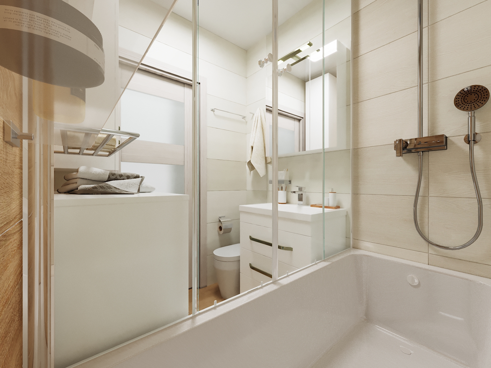 छोटा बाथरूम 3d max corona render में प्रस्तुत छवि