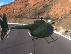 lowpoly helicopter model Hughes OH-6 Cayuse for mobile application