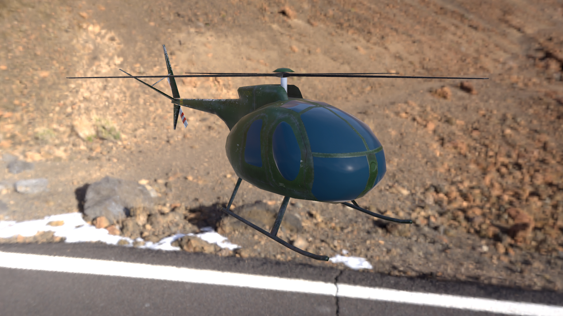 lowpoly helicopter model Hughes OH-6 Cayuse for mobile application in 3d max Other image