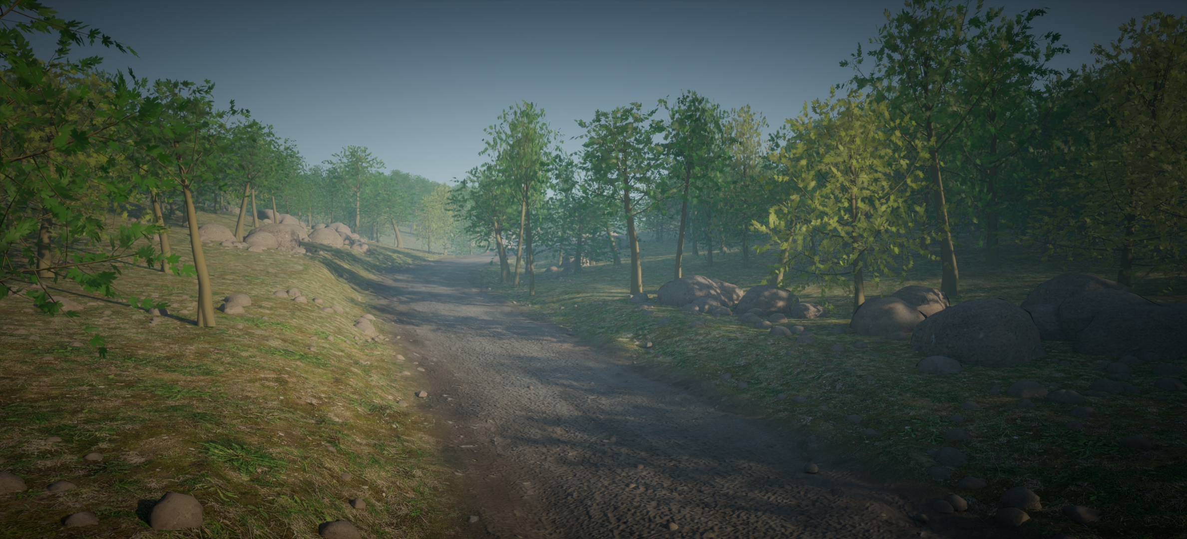 imagen de Paisaje camino y terreno 3d en 3d max Standard