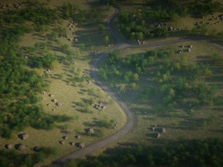 Landscape road and terrain 3d