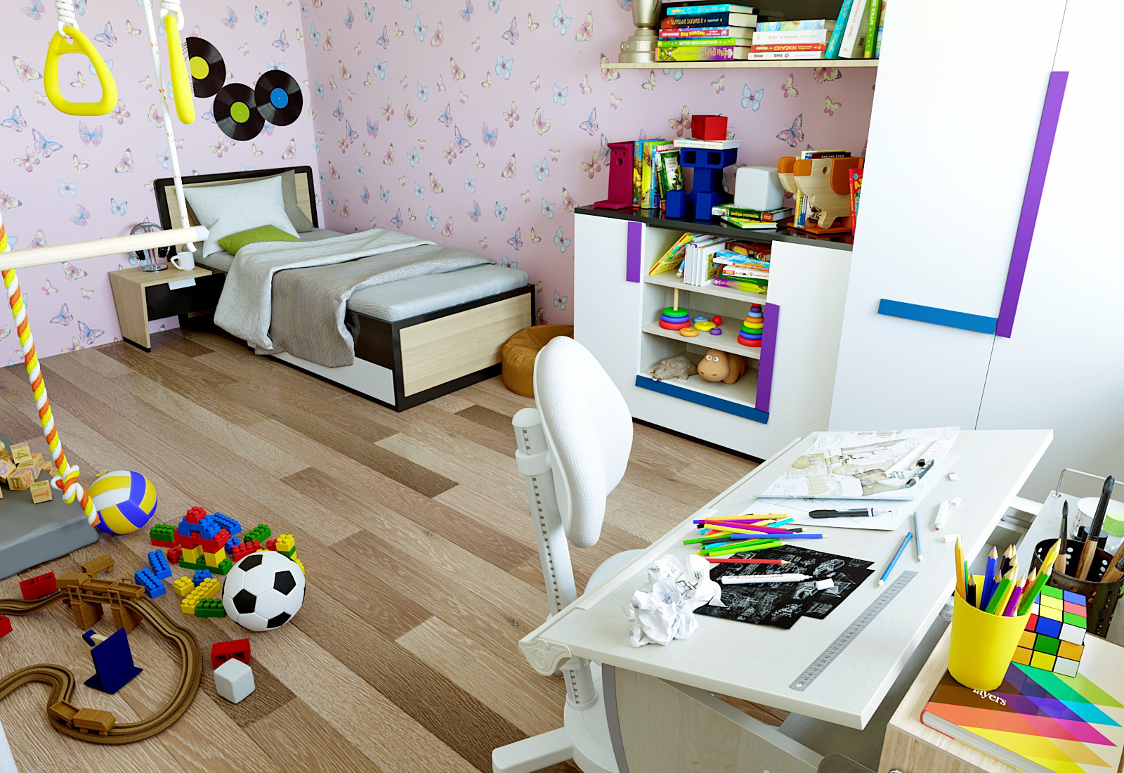 3D- Визуализация детской комнаты в 3d max corona render изображение
