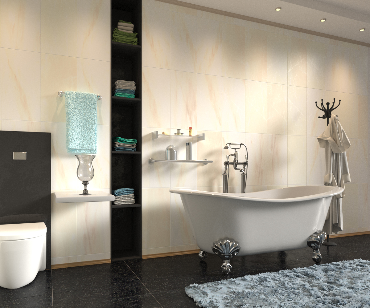 Banyo iç kompozisyon in 3d max corona render resim