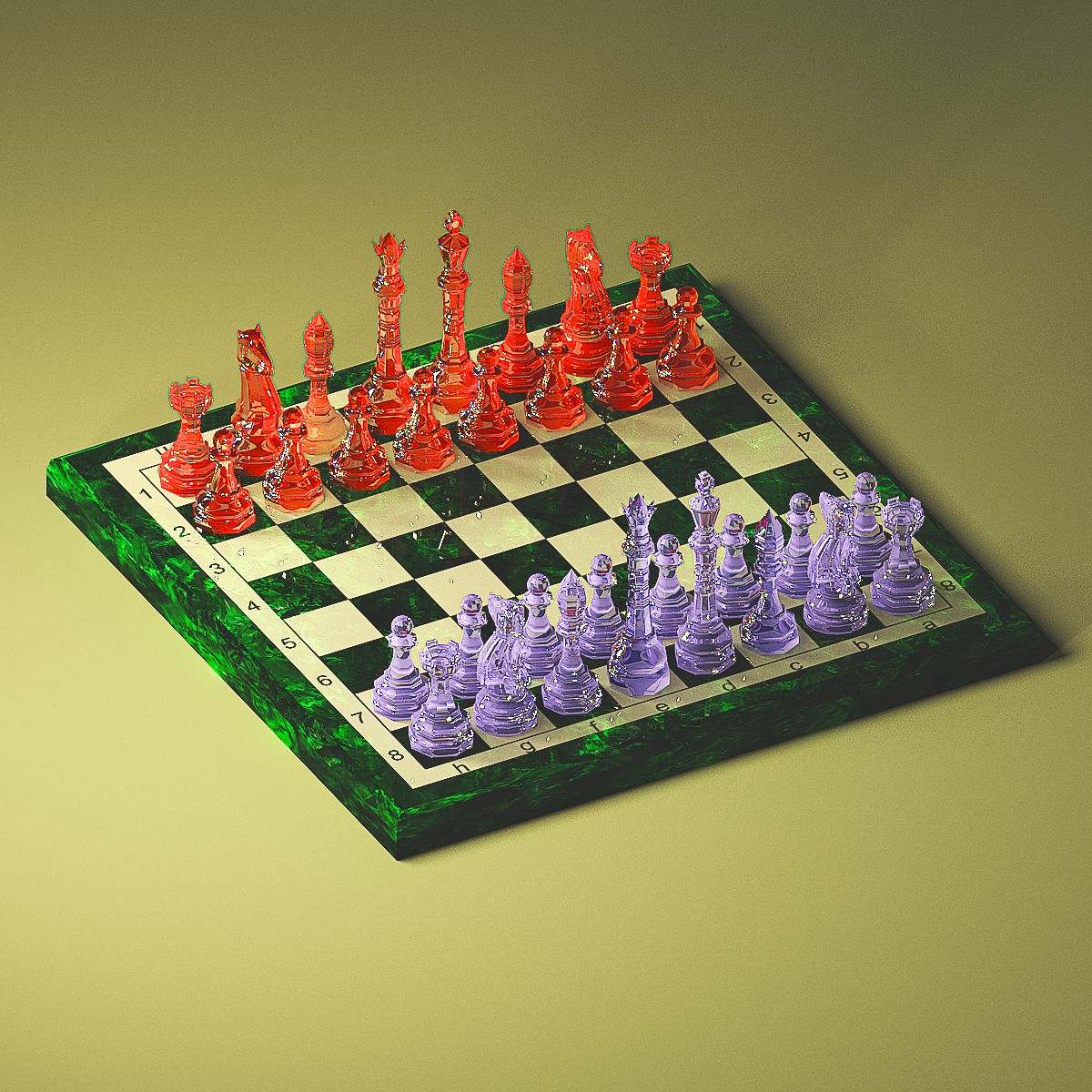 glass chess in 3d max vray 3.0 image