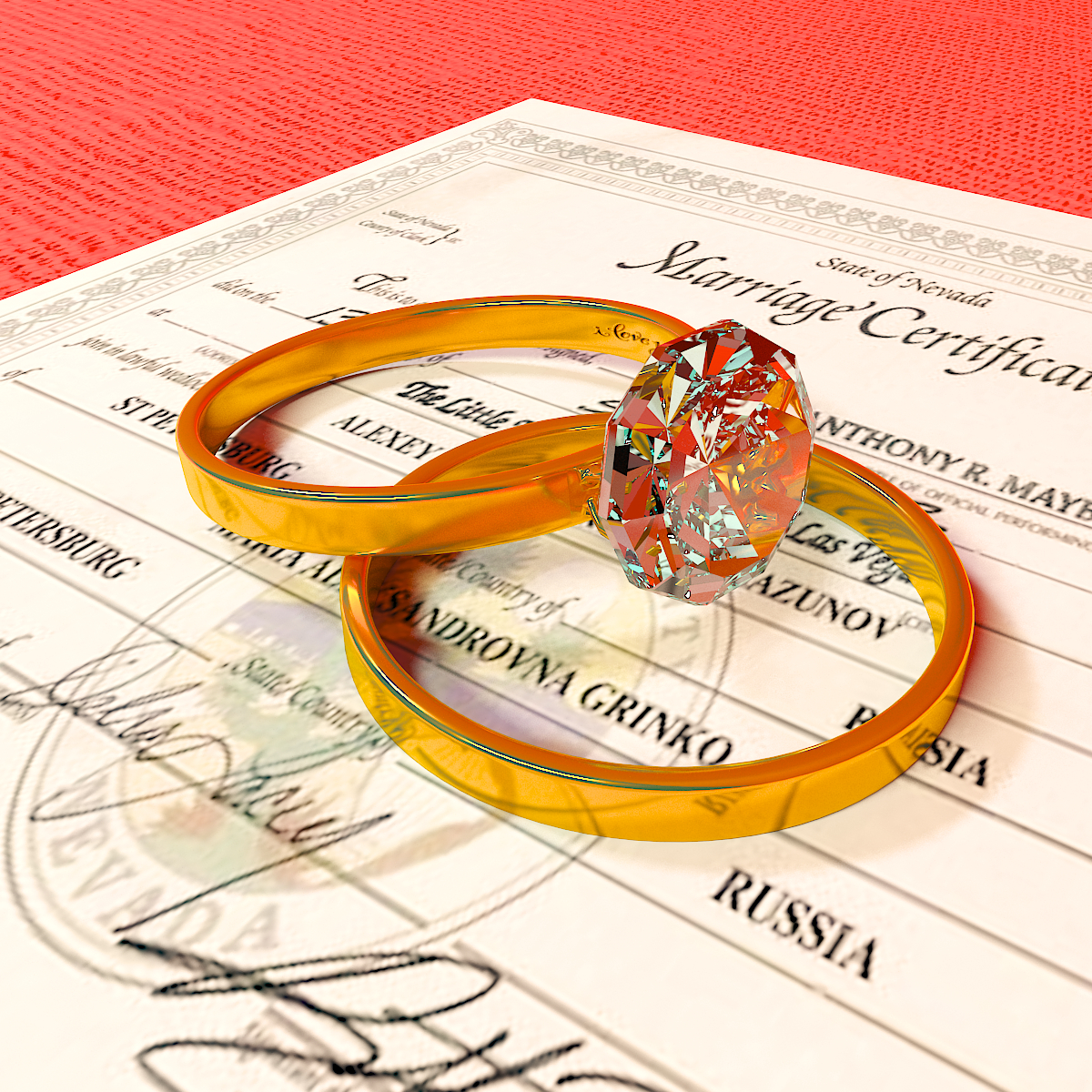 wedding rings in 3d max vray 3.0 image
