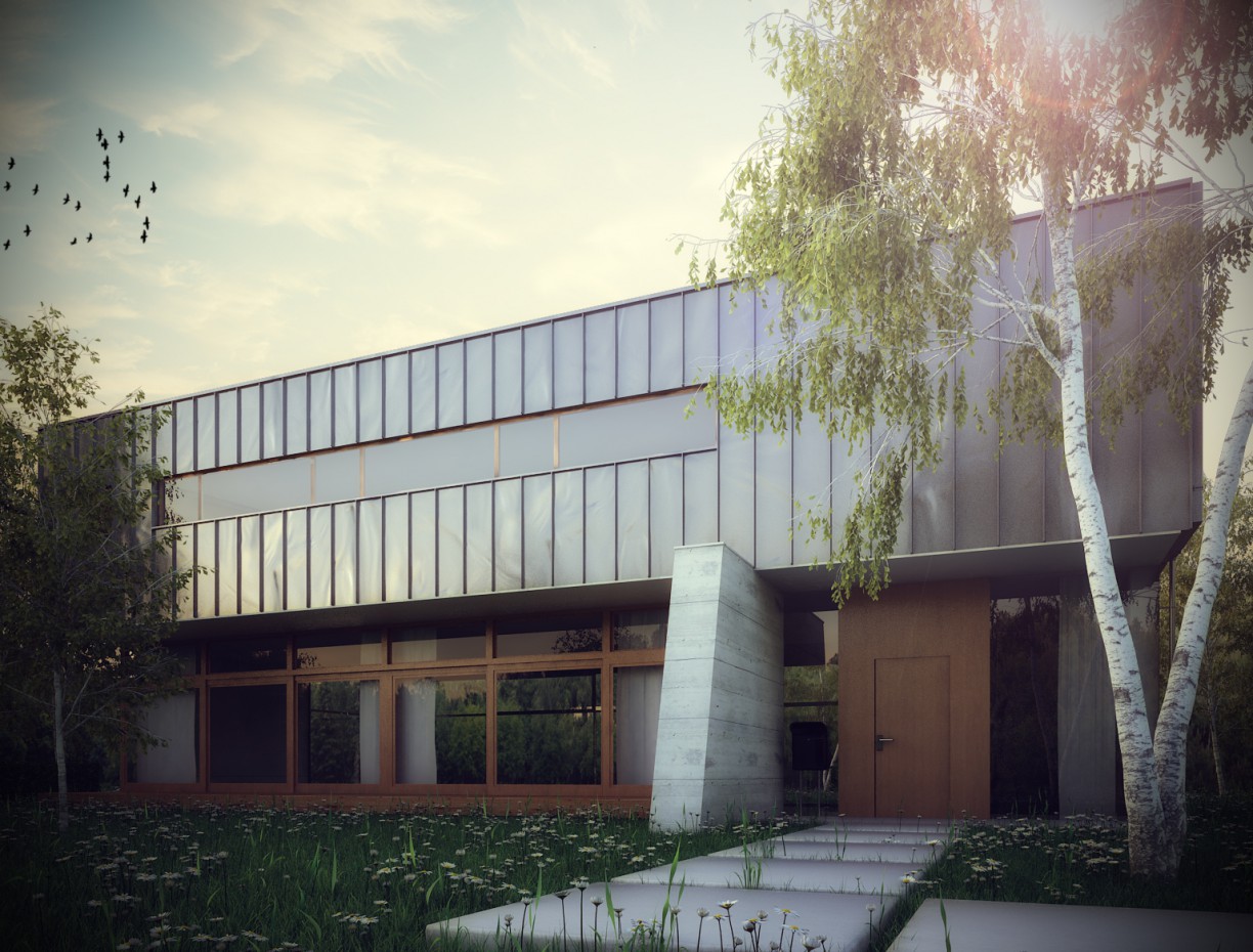 Metal House. in 3d max vray image