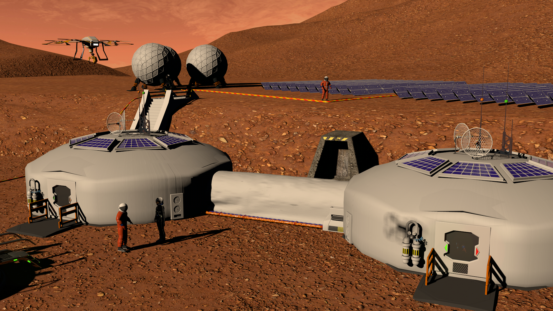 Terraformar Marte Colônia in Cinema 4d maxwell render resim