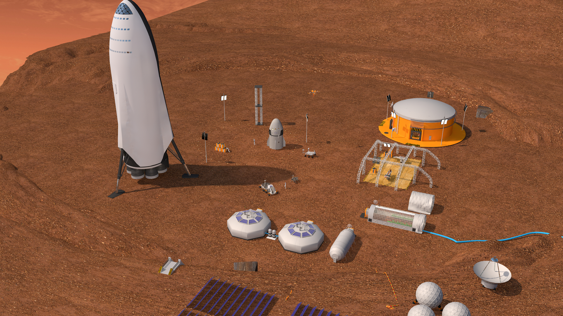 Terraformar Marte Colônia в Cinema 4d maxwell render зображення