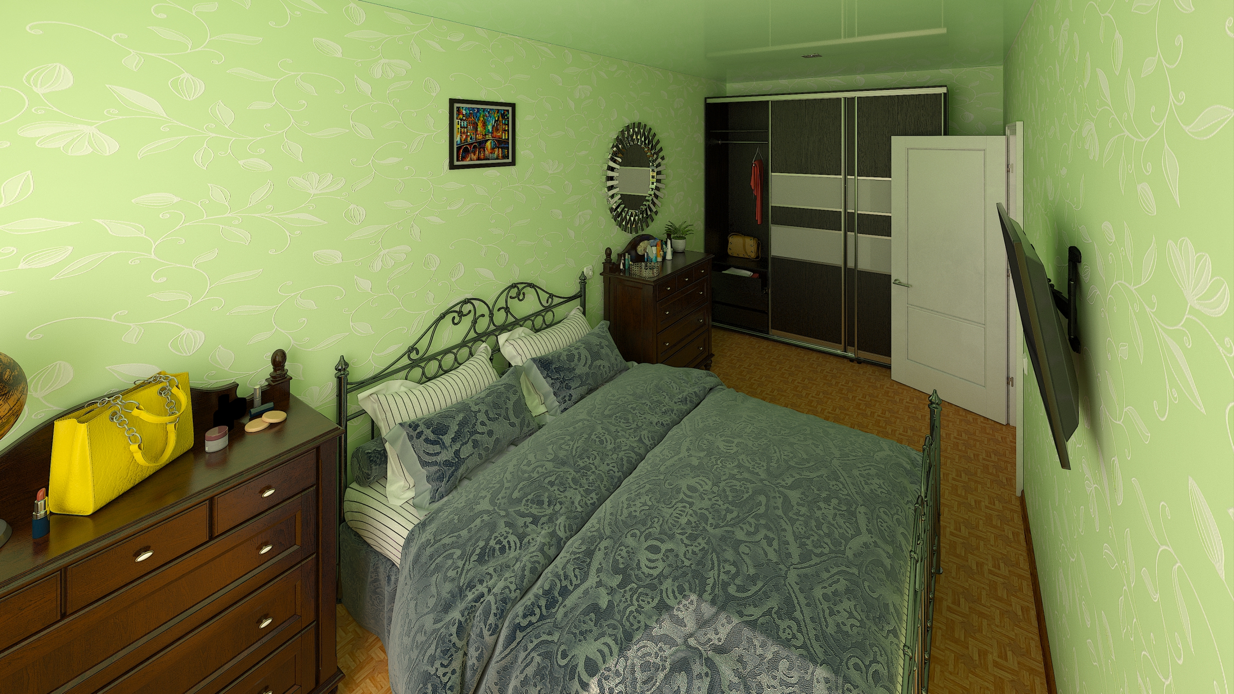 Yatak odası in 3d max vray 3.0 resim