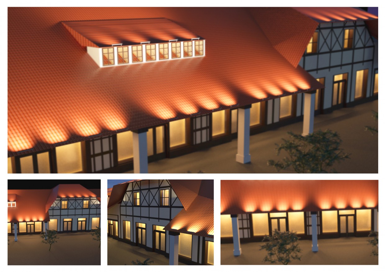 The lighting project of the shopping center in 3d max corona render image