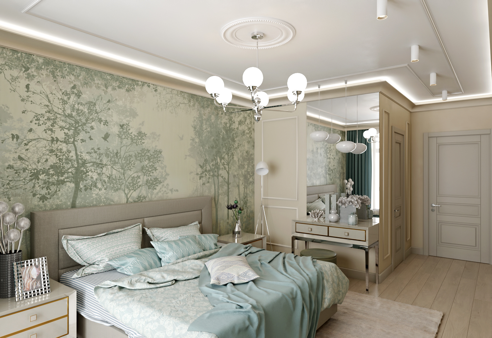 Bedroom в 3d max corona render изображение
