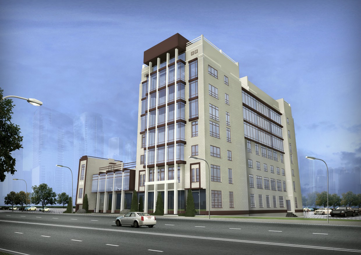office building in 3d max vray image