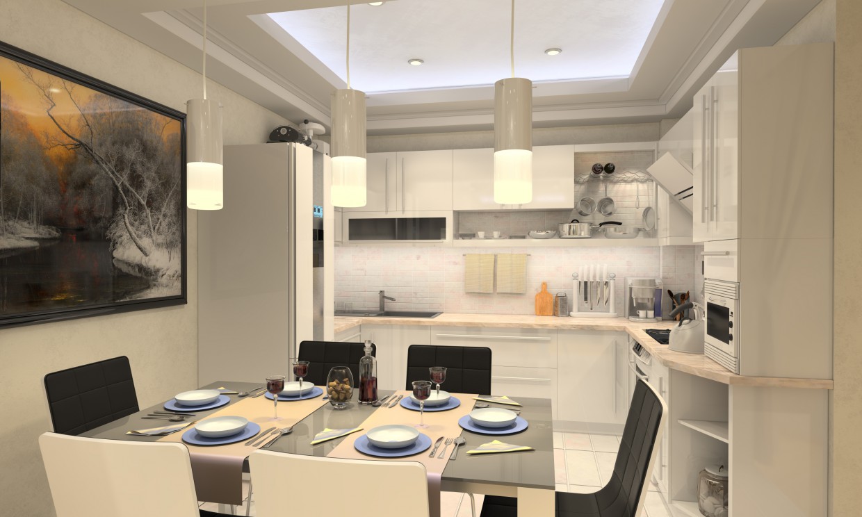imagen de Cocina en un apartamento en 3d max vray
