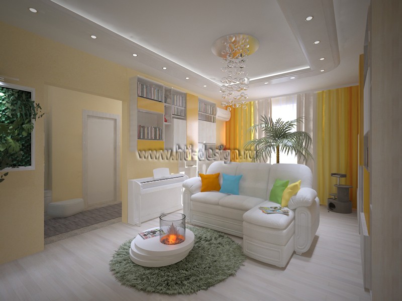Interior temática para apartamentos de 3 quartos-"Ilha" em 3d max vray imagem