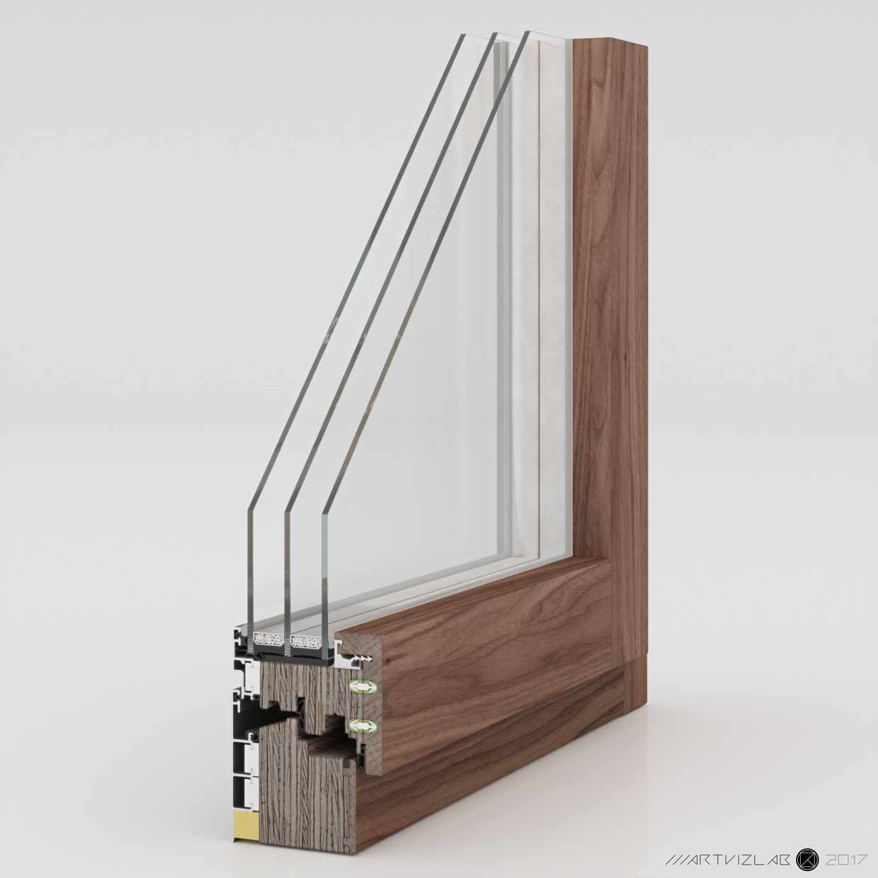 3D Fenster in 3d max corona render Bild