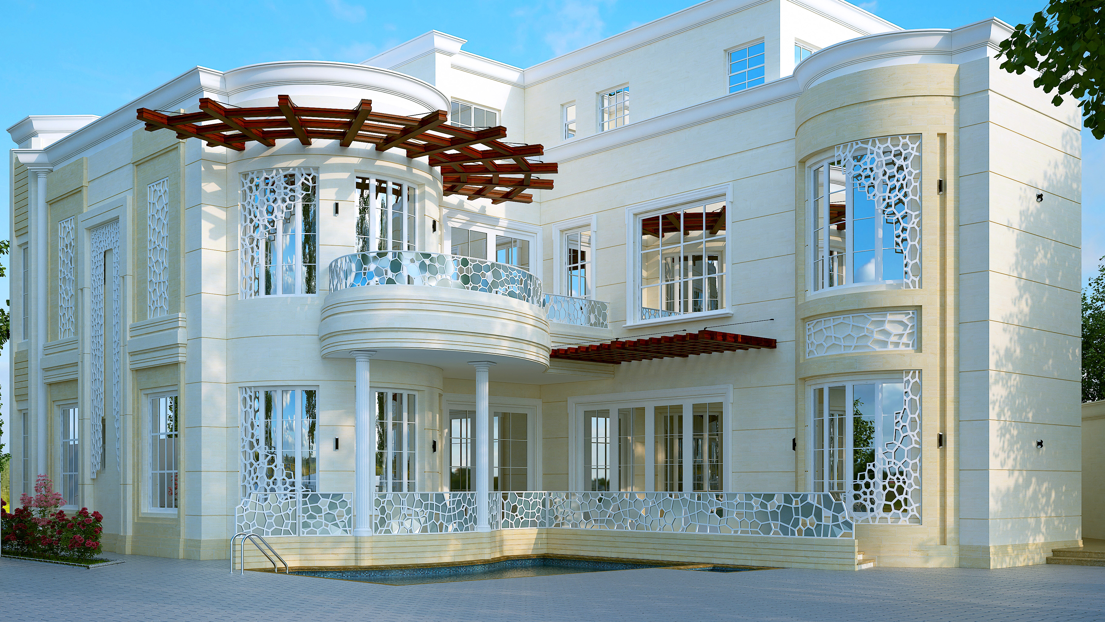 özel Villa tasarımı Dış in 3d max vray 3.0 resim