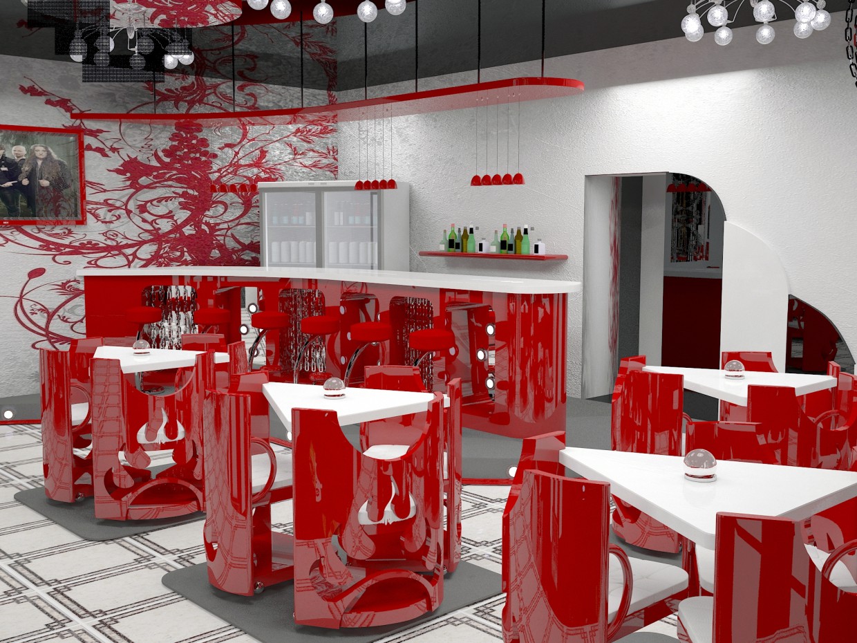Cafe "fan" in 3d max vray image