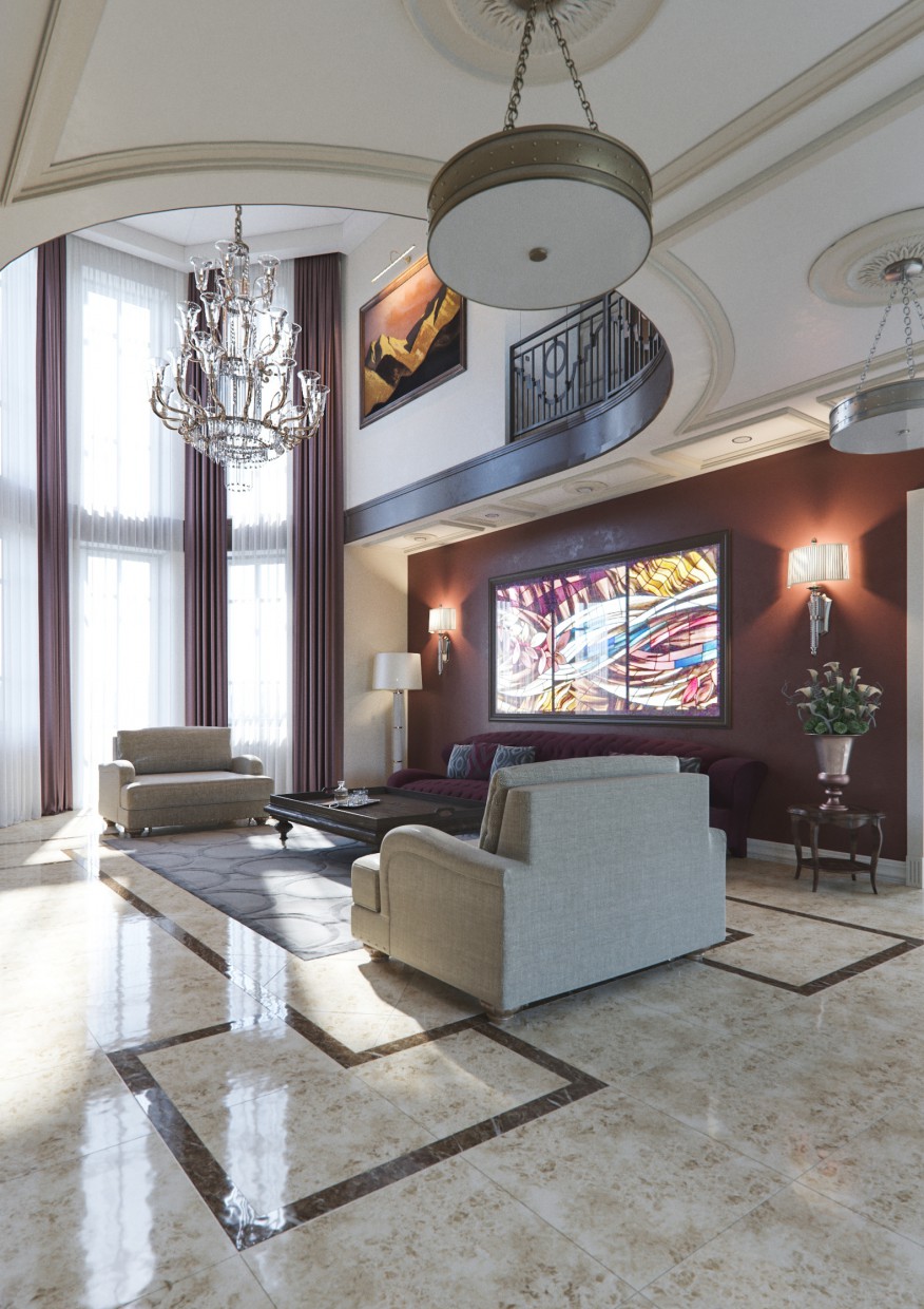 Özel house | Oturma odası in 3d max corona render resim