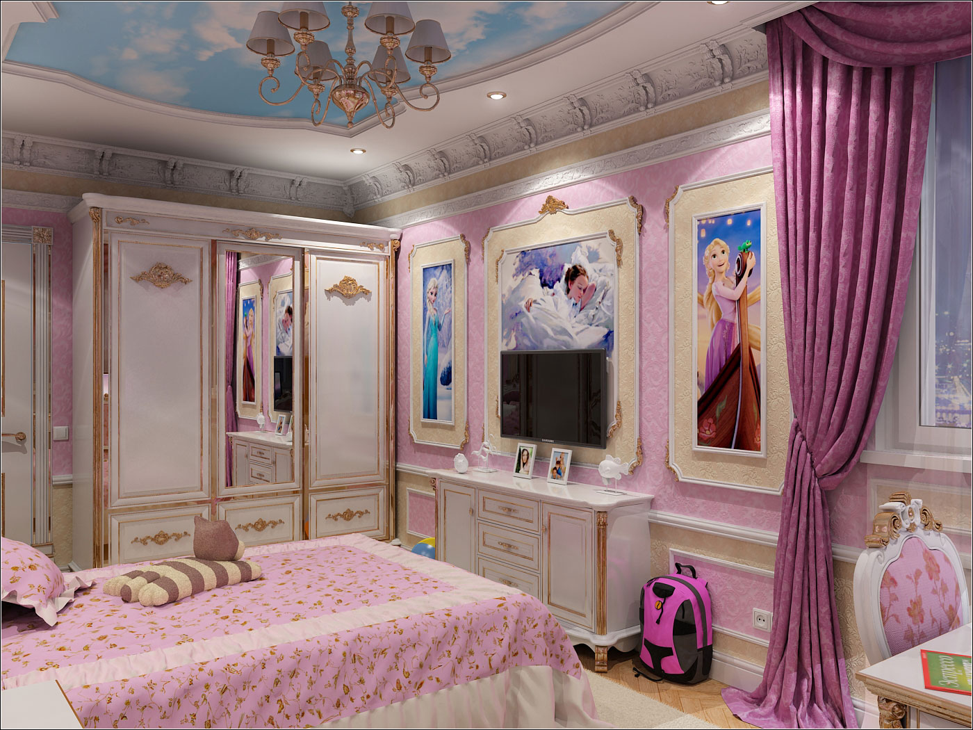 Interior Design für Prinzessin Kinder in Tschernigow in 3d max vray 1.5 Bild