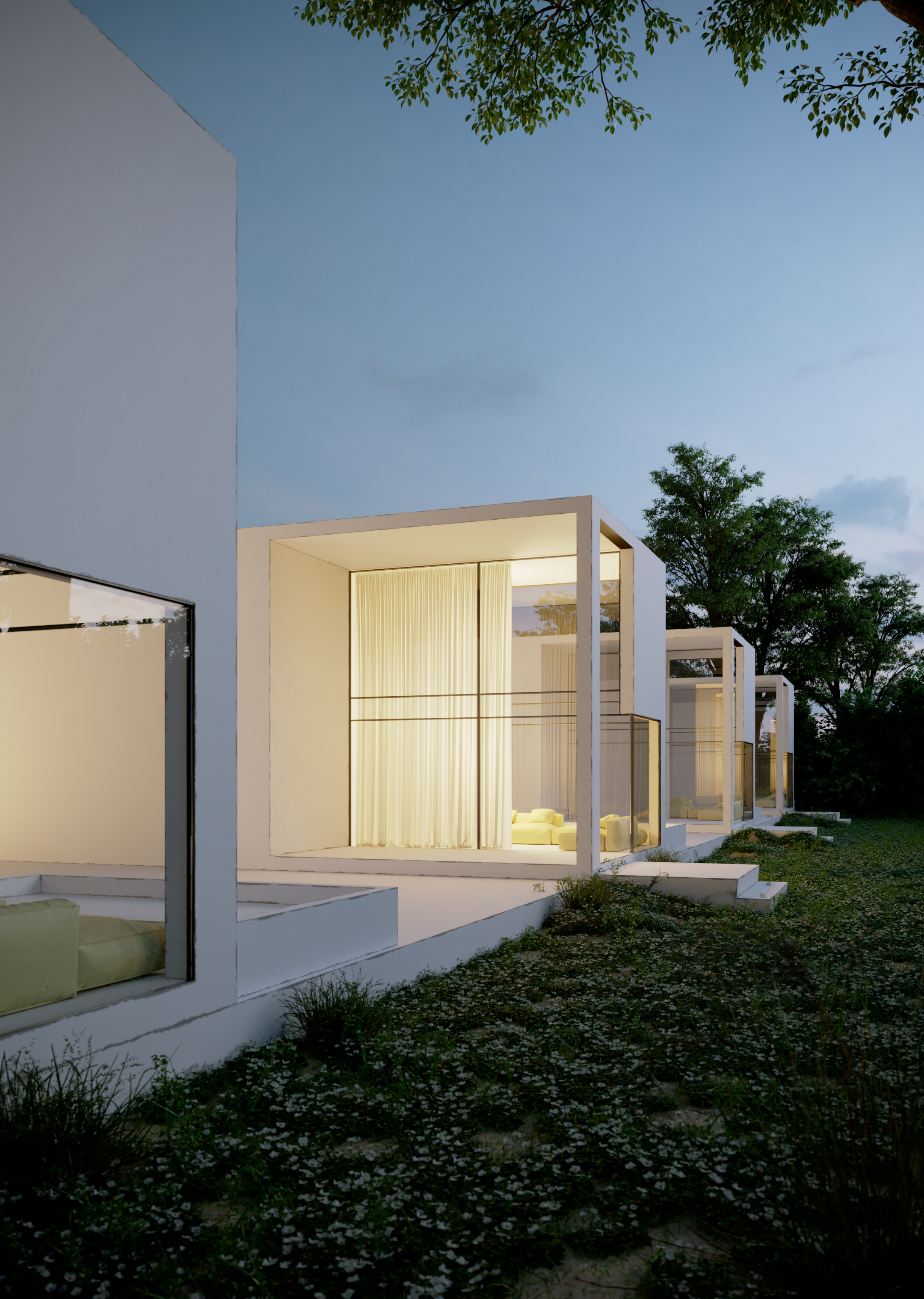 The white townhouse в 3d max corona render изображение