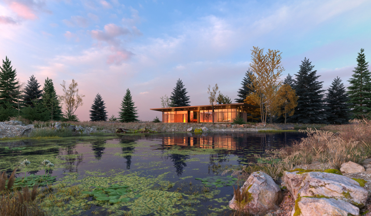 imagen de Casa del lago en 3d max vray 3.0