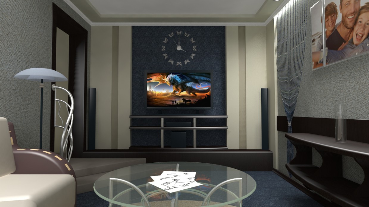 дизайн интерьера типовой квартиры в 3d max vray 1.5 изображение