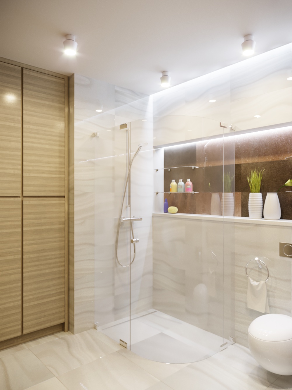 Shower and dressing room in 3d max corona render image