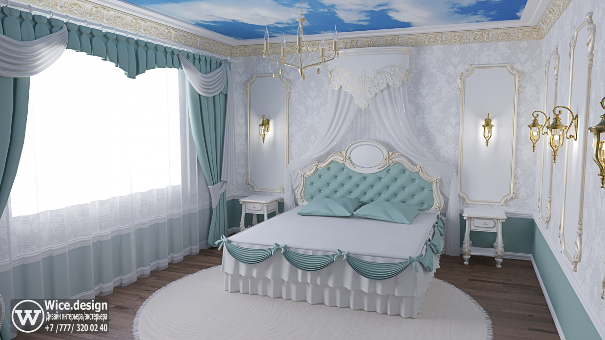 Дизайн спальні в 3d max corona render зображення
