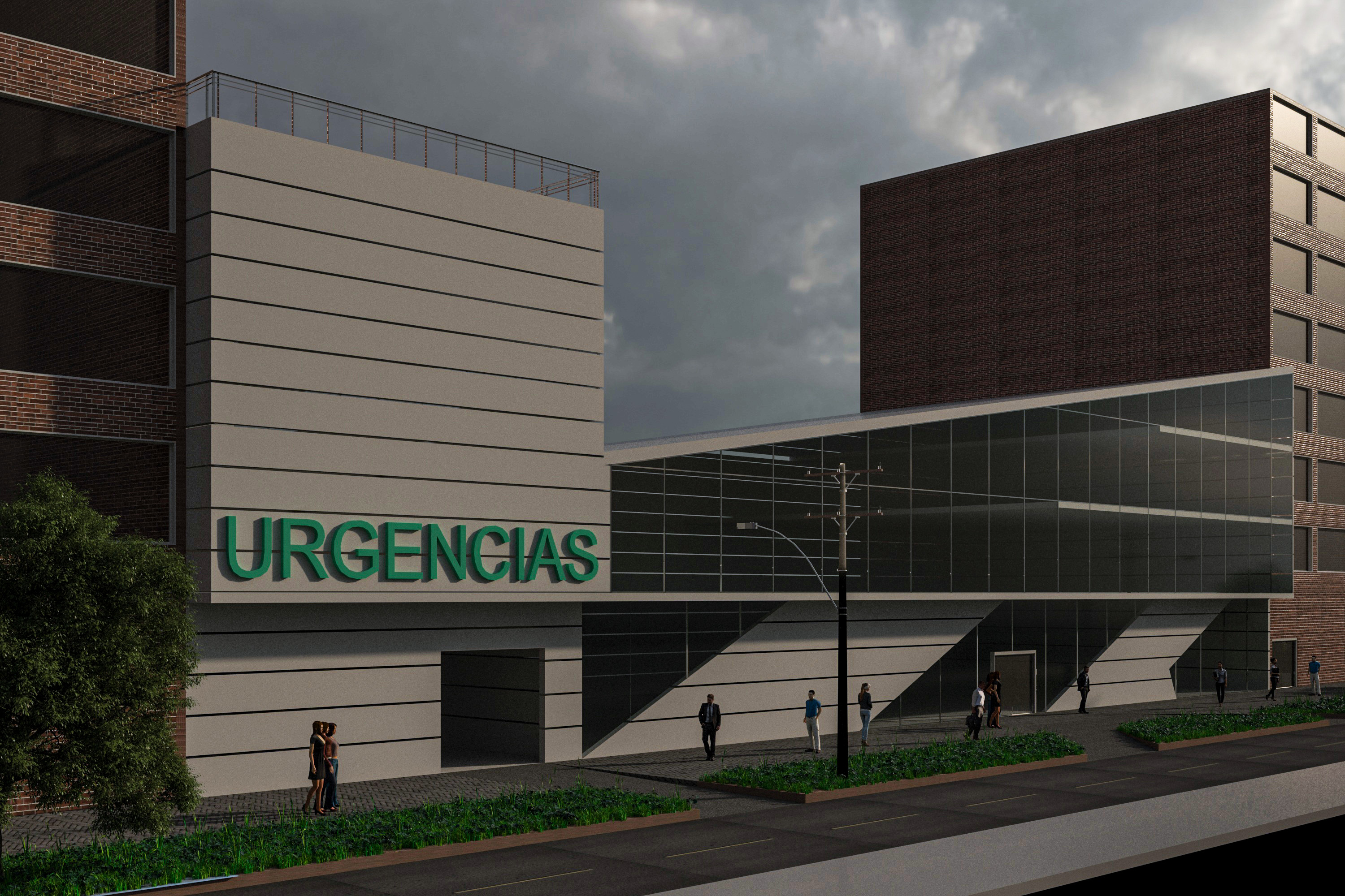 Hôpital dans la ville de Bogotá dans 3d max vray 3.0 image