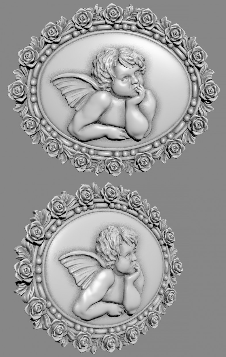 Bas-relief in ZBrush vray image