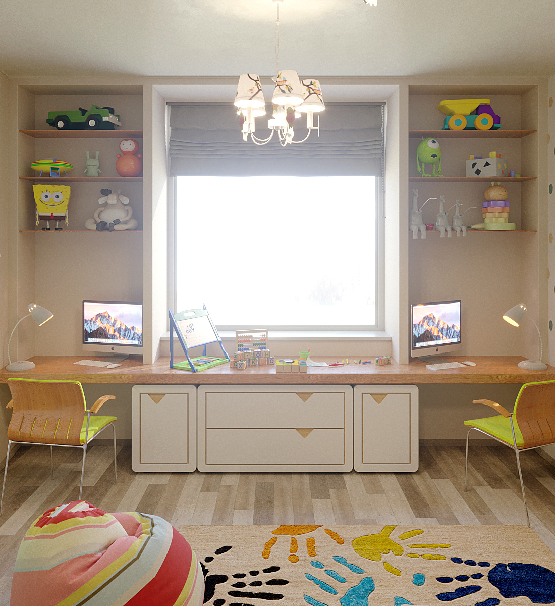 imagen de Habitacion para niños en 3d max corona render