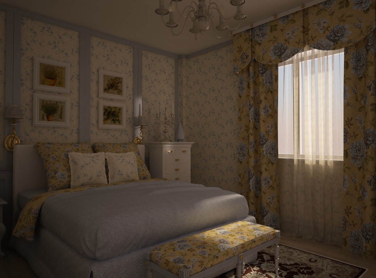 camera da letto design in 3d max vray immagine