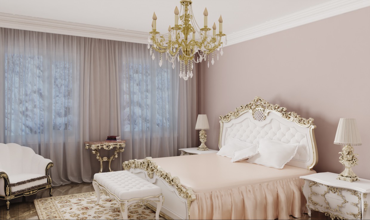 Bedroom classics in 3d max vray image