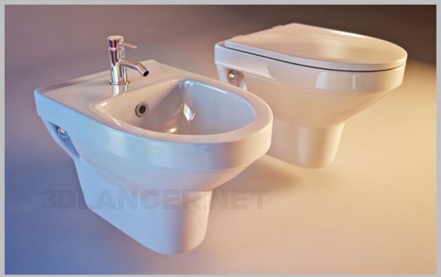 3D modeli Tuvalet ve bide Cersanit Olimpia - önizleme