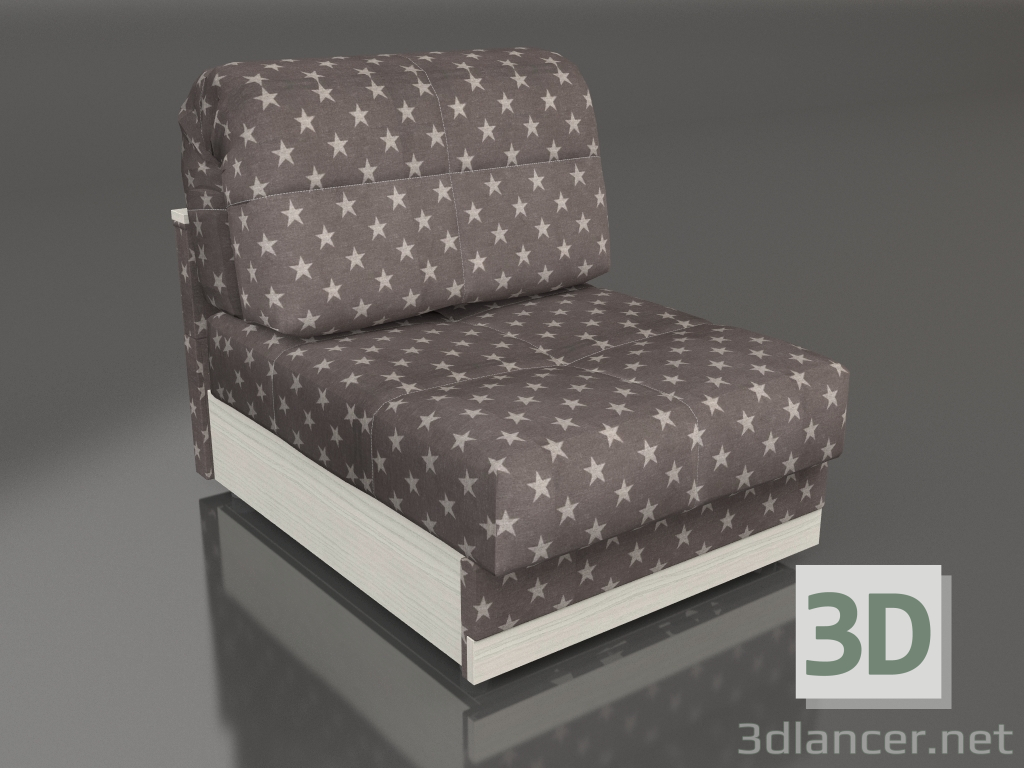 3D modeli Kanepe modülü Jacqueline 1 (kahverengi) - önizleme